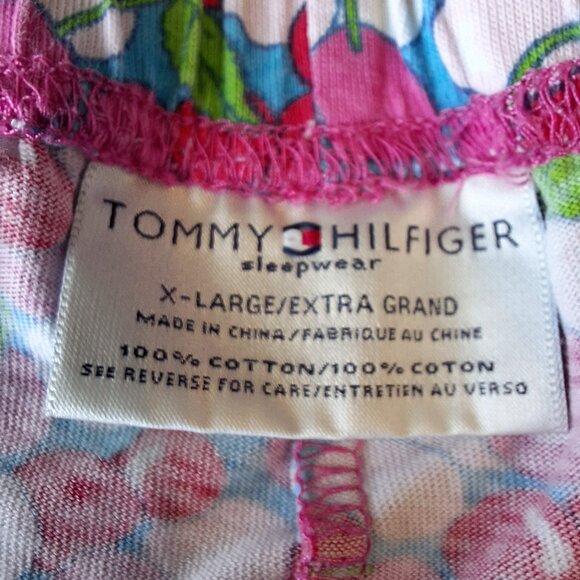 Tommy Hilfiger Cherries Fruit Lounge Pajama Capri Womens XL Elastic Waist Cotton - Picture 2 of 12